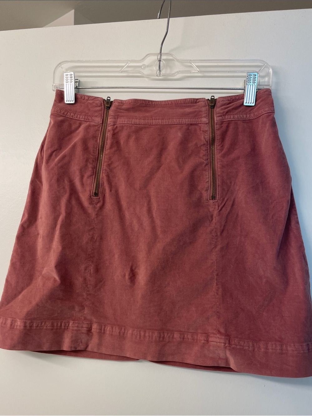 Madewell Dual-Zip Mini Skirt in Rusty Rose
